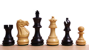 The Stallion Weighted Chess Pieces in Ebonized Wood and Boxwood 3.0" King- 600 Grams Weight