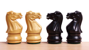 The Stallion Weighted Chess Pieces in Ebonized Wood and Boxwood 3.0" King- 600 Grams Weight