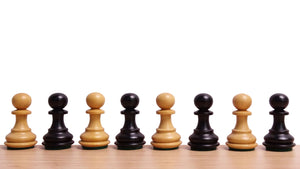 The Stallion Weighted Chess Pieces in Ebonized Wood and Boxwood 3.0" King- 600 Grams Weight