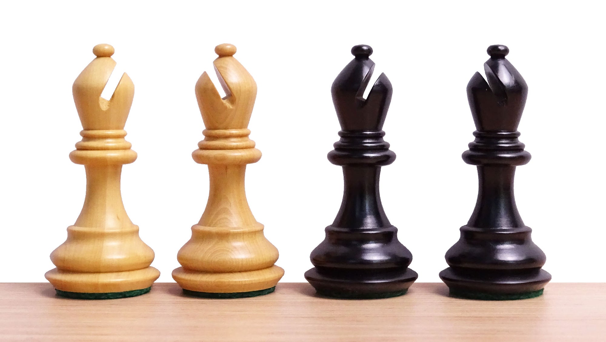 The Stallion Weighted Chess Pieces in Ebonized Wood and Boxwood 3.0" King- 600 Grams Weight