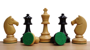 The Repro of 1962 Stockholm Interzonal Chess Championship Chess Pieces in Ebonized & Boxwood 3.75 inch King - 1200 Grams Weight