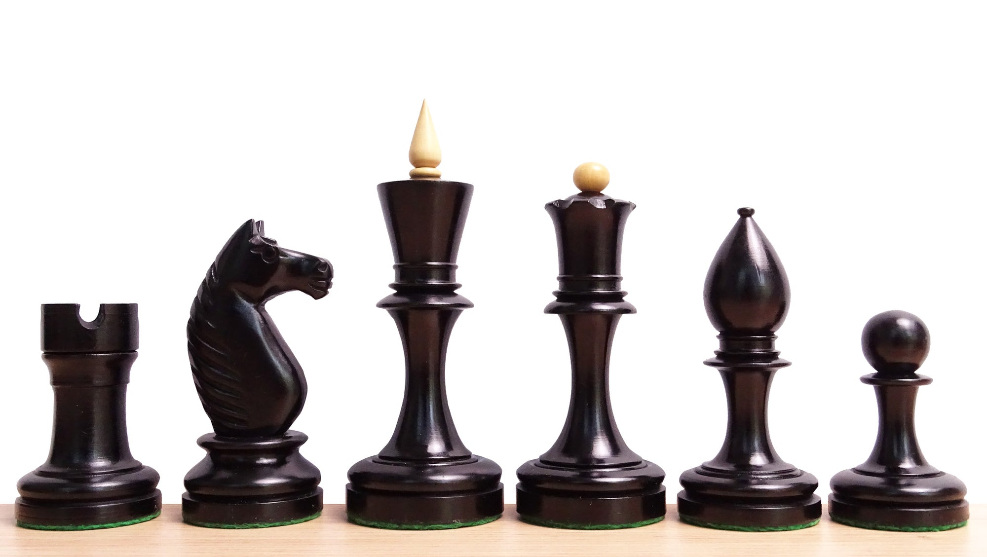 The Repro of Averbakh 1949 Moscow Chess Championship Chess Pieces in Ebonized & Boxwood 4.20 inch King - 1130 Grams Weight