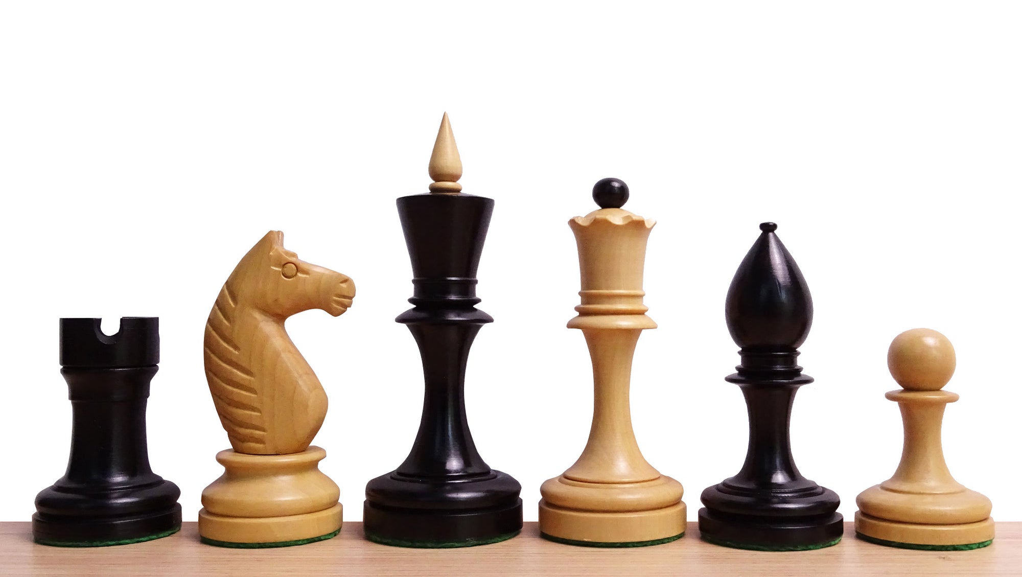 The Repro of Averbakh 1949 Moscow Chess Championship Chess Pieces in Ebonized & Boxwood 4.20 inch King - 1130 Grams Weight