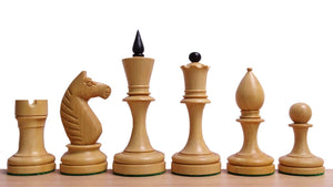 The Repro of Averbakh 1949 Moscow Chess Championship Chess Pieces in Ebonized & Boxwood 4.20 inch King - 1130 Grams Weight