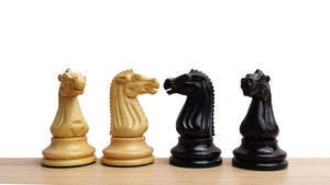 Repro of Circa 1887 Turner Teich Soviet-Staunton Style Weighted 4" Chess Pieces in Ebony & Boxwood - 1700 Grams Weight