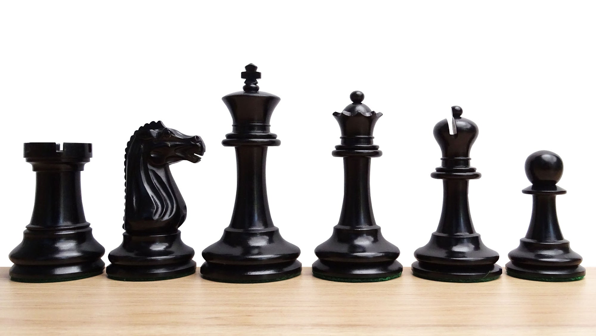 Repro of Circa 1887 Turner Teich Soviet-Staunton Style Weighted 4" Chess Pieces in Ebony & Boxwood - 1700 Grams Weight