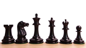 Circa 1887 Turner Teich Soviet-Staunton Style Weighted 4" Chess Pieces in Ebony & Golden Antique Boxwood - 1700 Grams Weight