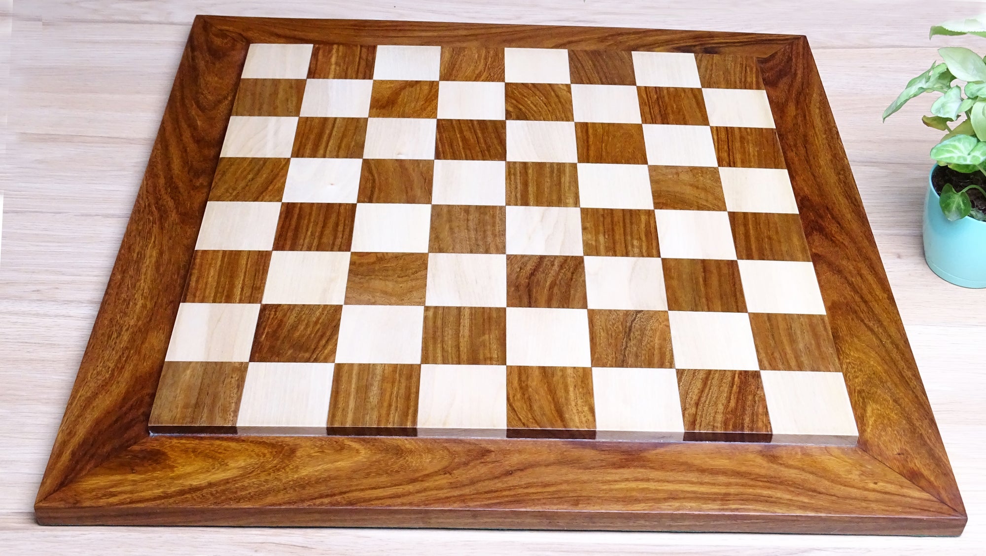 Raised Square Solid Wood Chess Board in Maple wood
