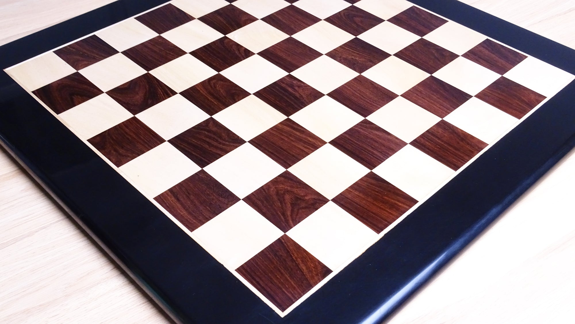 21 inch Solid Wood Chess Board in Indian Rosewood and Maple Wood - 53mm