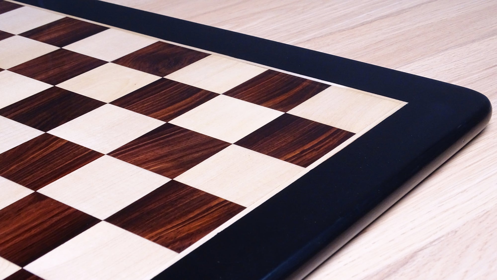 23 inch Solid Wood Chess Board in Indian Rosewood and Maple Wood - 55 mm sq