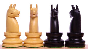 Repro 1904 American Chess Company's Tournament Chess Pieces in Black Ebonized & Natural Boxwood - Extra Queens