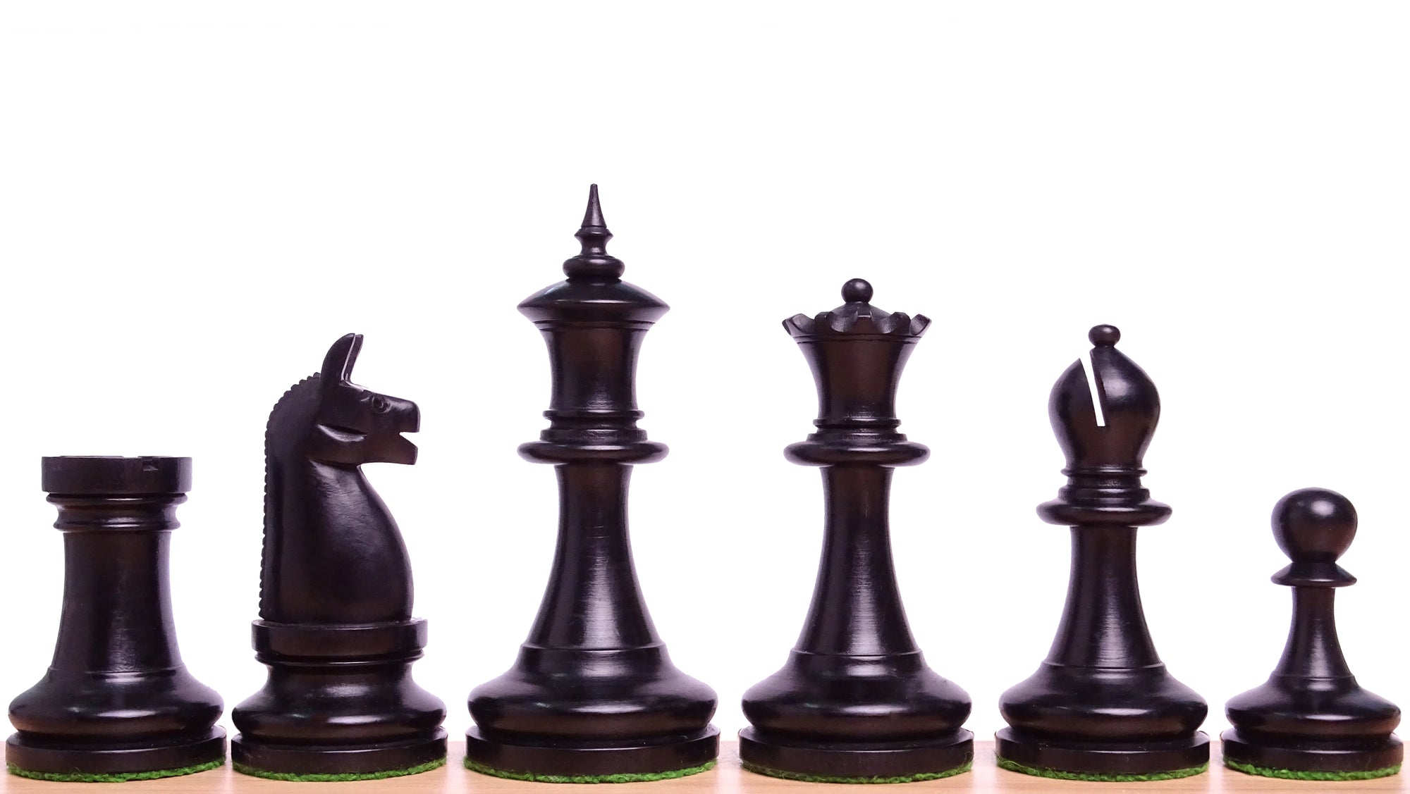 Repro 1904 American Chess Company's Tournament Chess Pieces in Black Ebonized & Natural Boxwood - Extra Queens