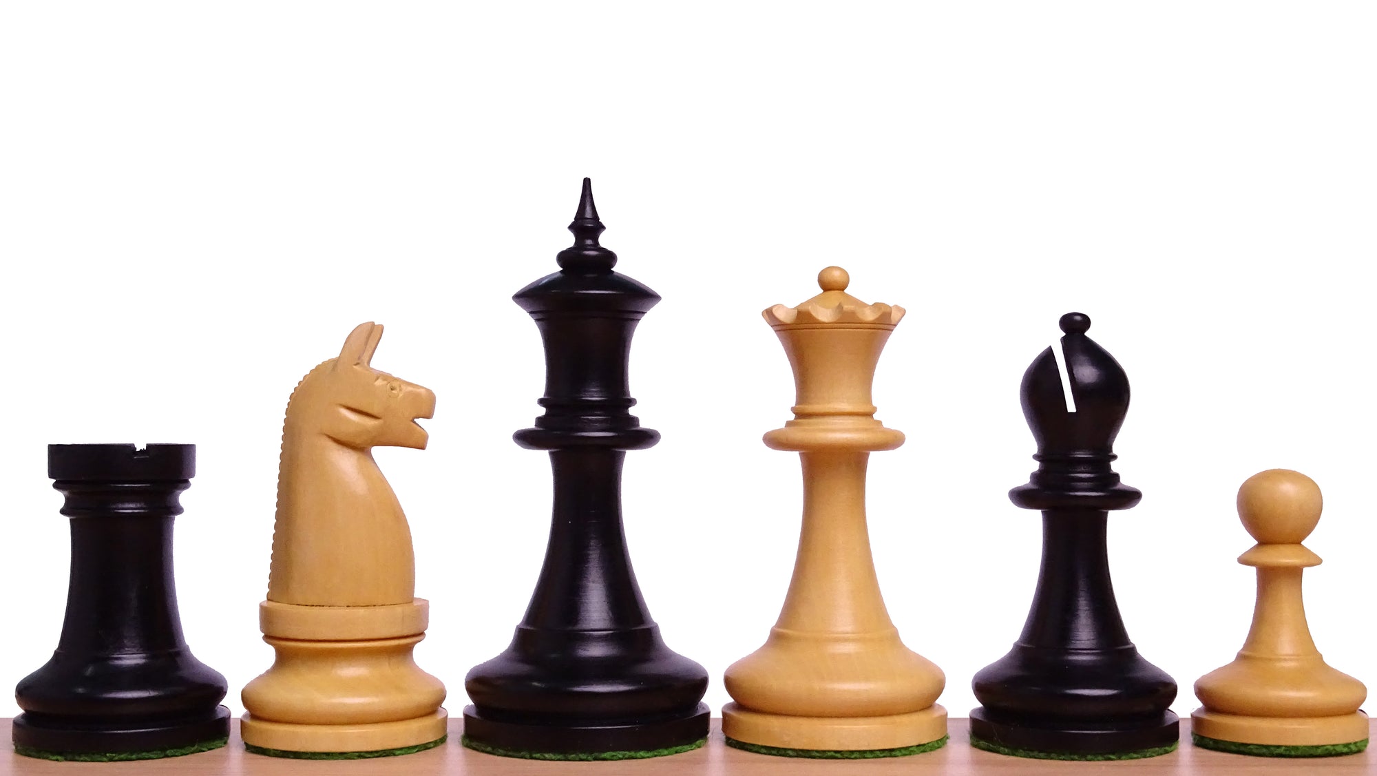 Repro 1904 American Chess Company's Tournament Chess Pieces in Black Ebonized & Natural Boxwood - Extra Queens