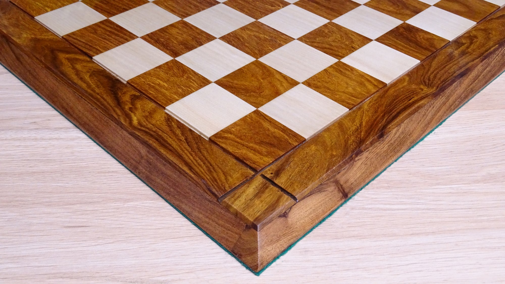 21 inch Solid Wood Chess Board in Sheesham Wood and Maple Wood - 53 mm