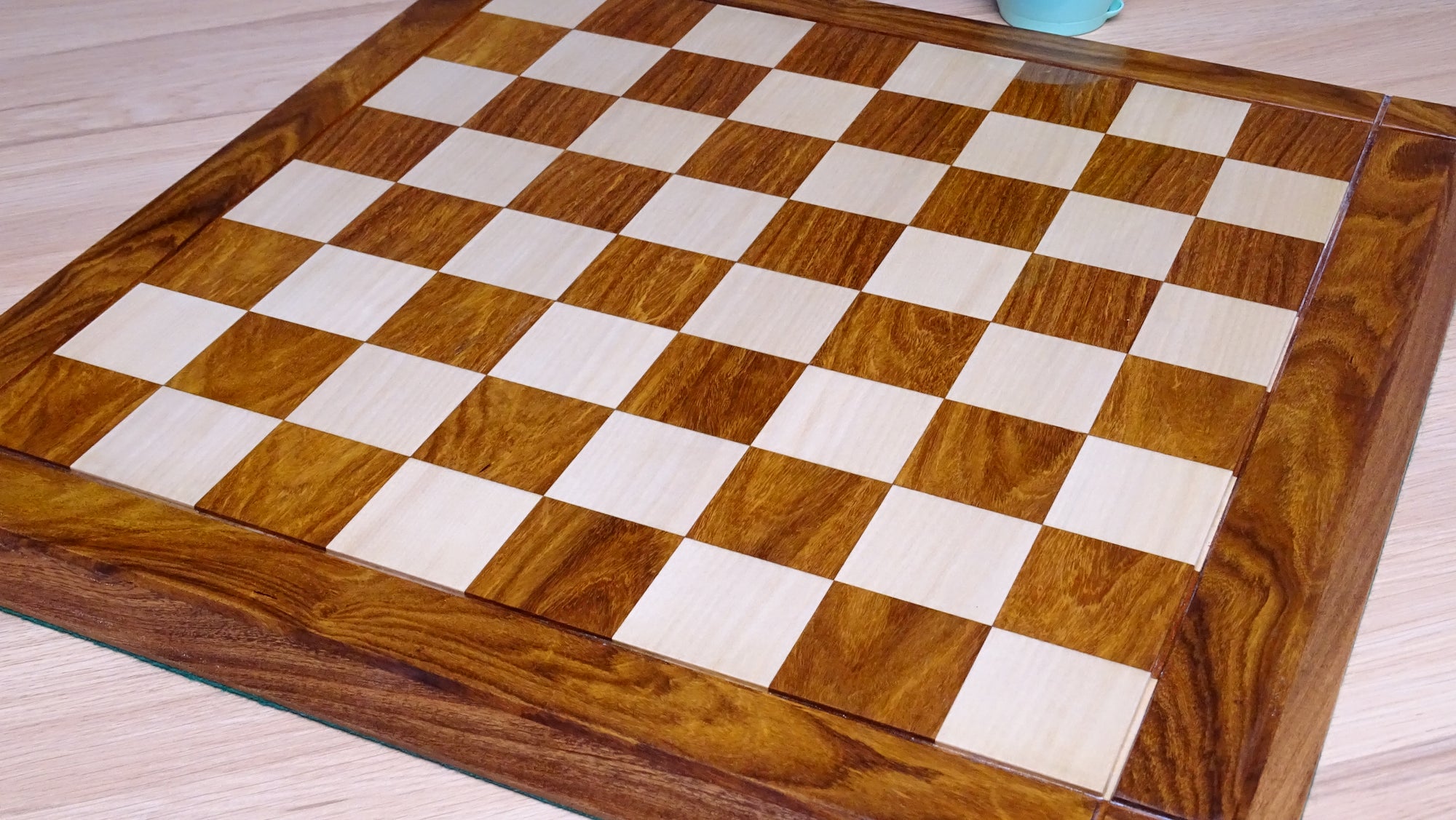 21 inch Solid Wood Chess Board in Sheesham Wood and Maple Wood - 53 mm