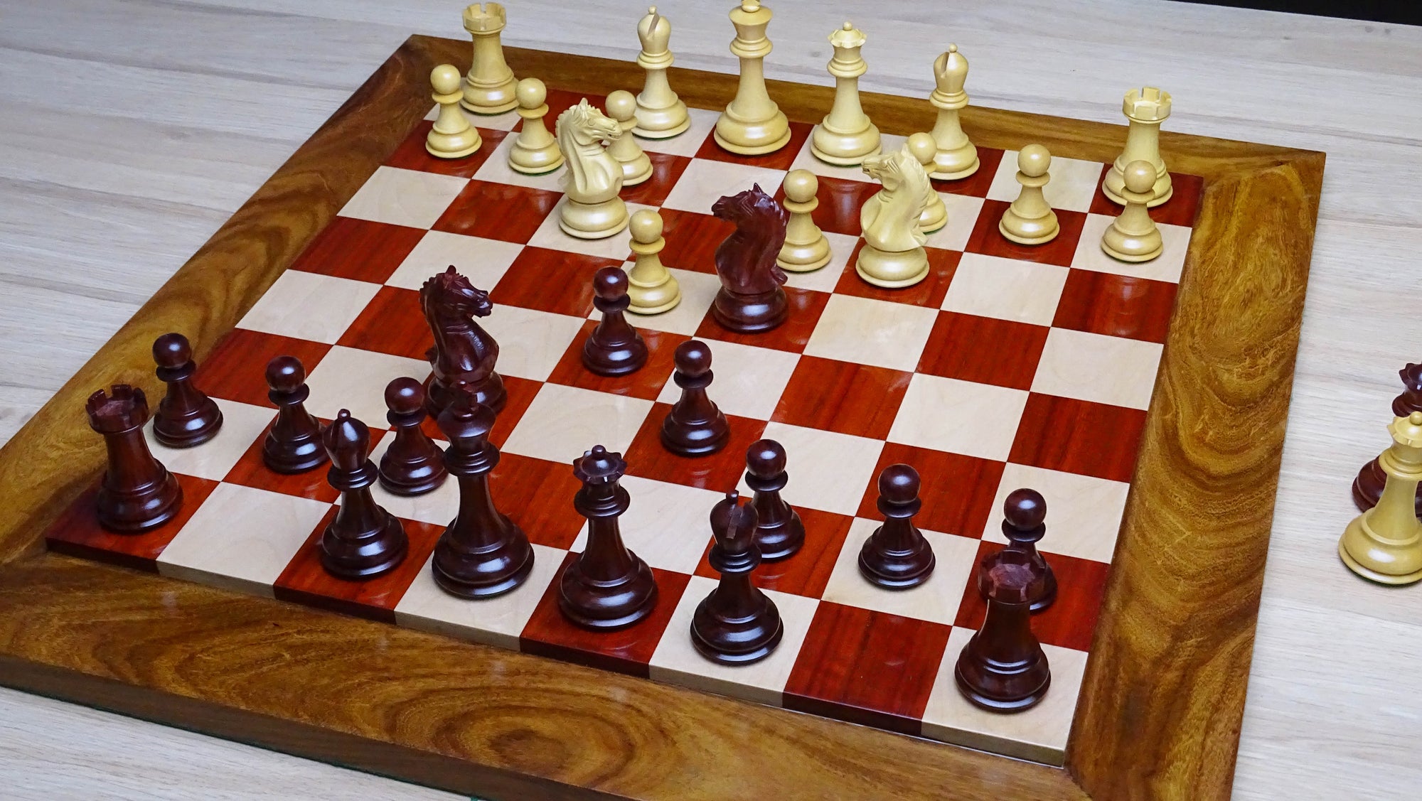 staunton wooden chess pieces