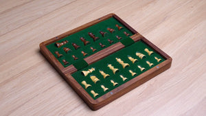 wood travel chess set